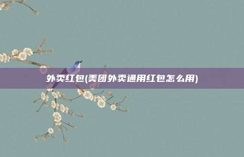 外卖红包(美团外卖通用红包怎么用)