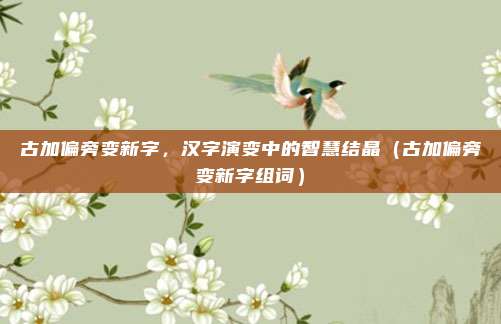 古加偏旁变新字，汉字演变中的智慧结晶（古加偏旁变新字组词）