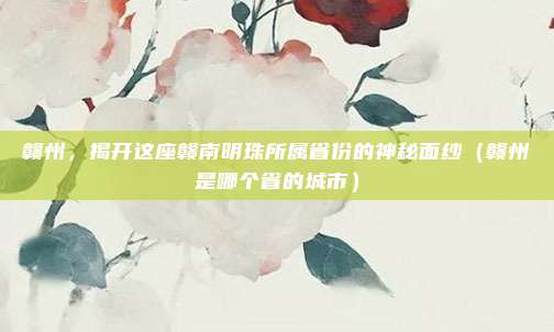 赣州，揭开这座赣南明珠所属省份的神秘面纱（赣州是哪个省的城市）