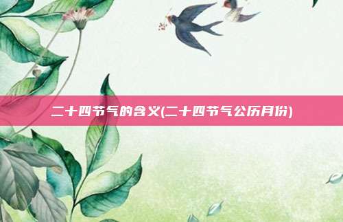 二十四节气的含义(二十四节气公历月份)