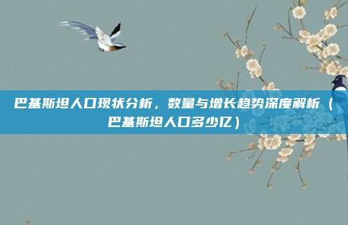 巴基斯坦人口现状分析，数量与增长趋势深度解析（巴基斯坦人口多少亿）