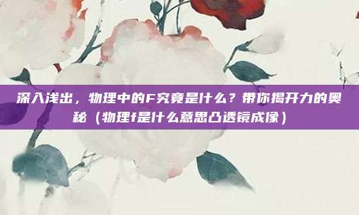 深入浅出，物理中的F究竟是什么？带你揭开力的奥秘（物理f是什么意思凸透镜成像）