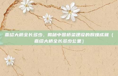 嘉绍大桥全长多少,揭秘中国桥梁建设的辉煌成就(嘉绍大桥全长多少公里)