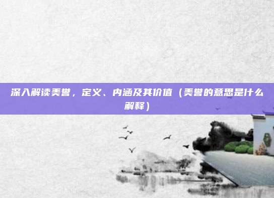 深入解读美誉,定义、内涵及其价值(美誉的意思是什么解释)