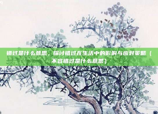 错过是什么意思，探讨错过在生活中的影响与应对策略（不容错过是什么意思）