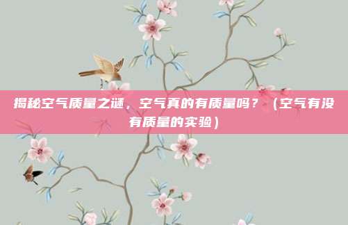 揭秘空气质量之谜,空气真的有质量吗?(空气有没有质量的实验)