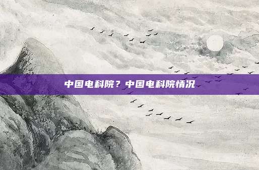 中国电科院？中国电科院情况