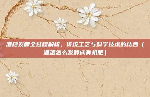 酒糟发酵全过程解析，传统工艺与科学技术的结合（酒糟怎么发酵成有机肥）
