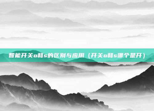 智能开关o和s的区别与应用（开关o和s哪个是开）