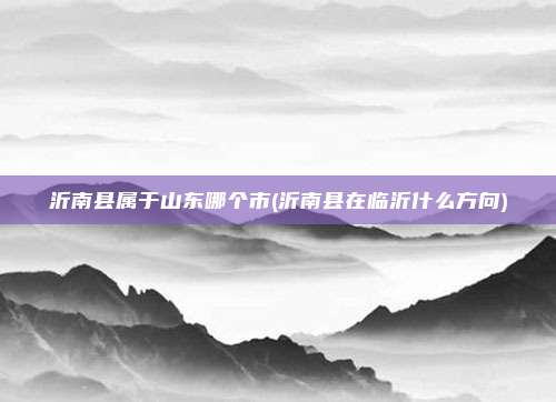 沂南县属于山东哪个市(沂南县在临沂什么方向)