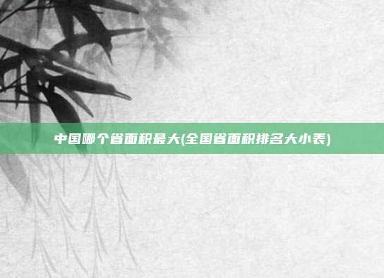中国哪个省面积最大(全国省面积排名大小表)