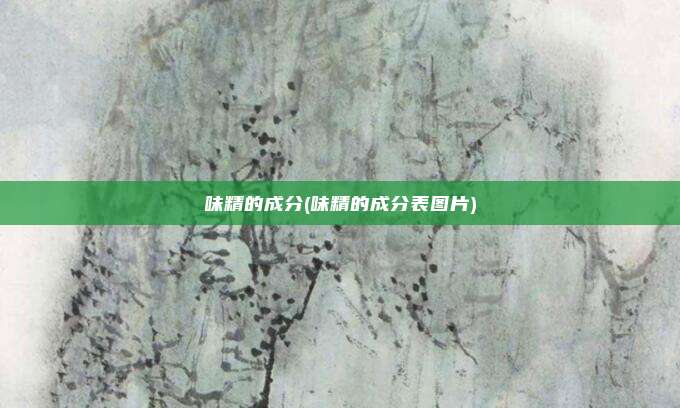 味精的成分(味精的成分表图片)