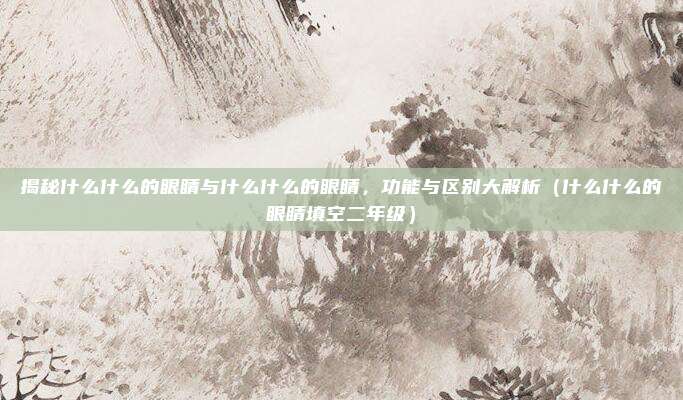 揭秘什么什么的眼睛与什么什么的眼睛,功能与区别大解析(什么什么的眼睛填空二年级)