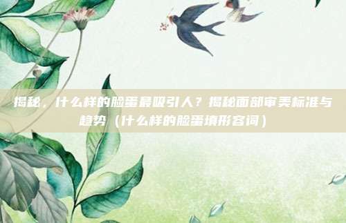揭秘，什么样的脸蛋最吸引人？揭秘面部审美标准与趋势（什么样的脸蛋填形容词）