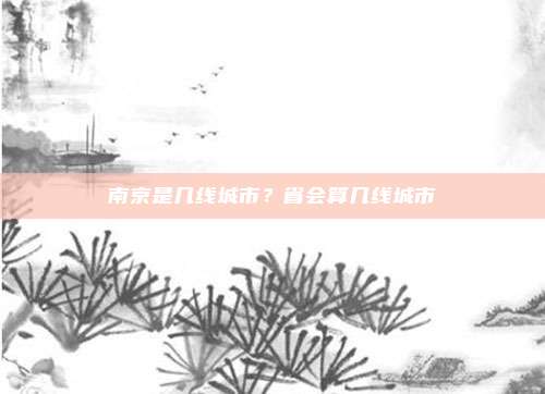 南京是几线城市?省会算几线城市