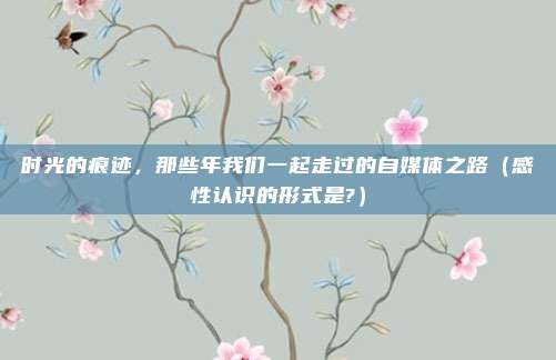 时光的痕迹，那些年我们一起走过的自媒体之路（感性认识的形式是?）