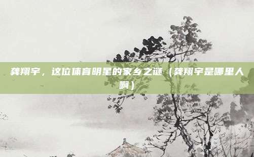 龚翔宇，这位体育明星的家乡之谜（龚翔宇是哪里人啊）