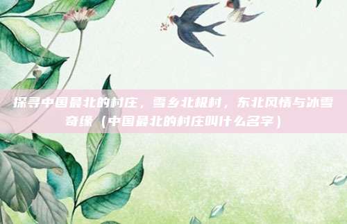 探寻中国最北的村庄，雪乡北极村，东北风情与冰雪奇缘（中国最北的村庄叫什么名字）