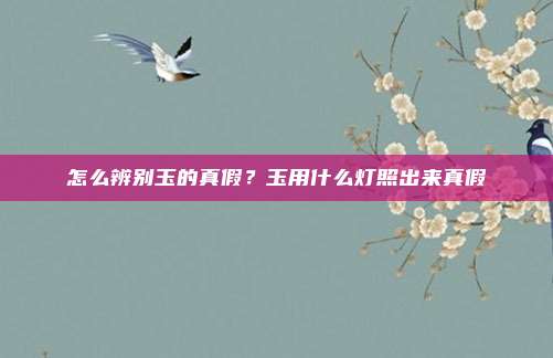 怎么辨别玉的真假?玉用什么灯照出来真假