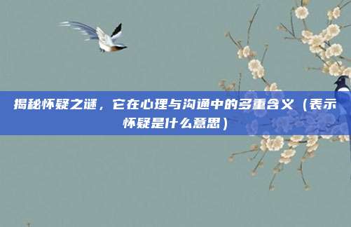 揭秘怀疑之谜,它在心理与沟通中的多重含义(表示怀疑是什么意思)