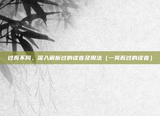 过而不同,深入解析过的读音及用法(一晃而过的读音)
