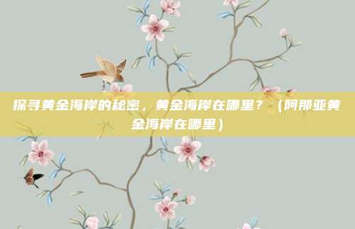 探寻黄金海岸的秘密，黄金海岸在哪里？（阿那亚黄金海岸在哪里）