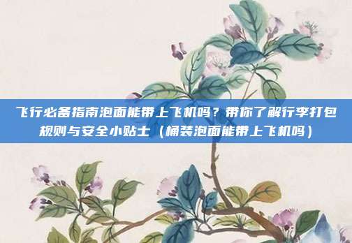 飞行必备指南泡面能带上飞机吗？带你了解行李打包规则与安全小贴士（桶装泡面能带上飞机吗）
