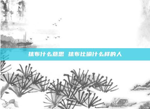 抹布什么意思 抹布比喻什么样的人