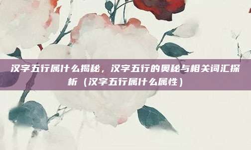 汉字五行属什么揭秘，汉字五行的奥秘与相关词汇探析（汉字五行属什么属性）