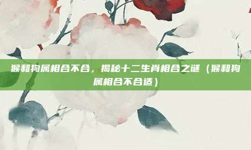 猴和狗属相合不合，揭秘十二生肖相合之谜（猴和狗属相合不合适）