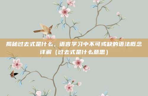 揭秘过去式是什么，语言学习中不可或缺的语法概念详解（过去式是什么意思）