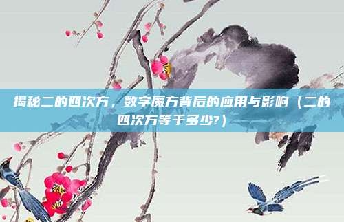 揭秘二的四次方，数字魔方背后的应用与影响（二的四次方等于多少?）