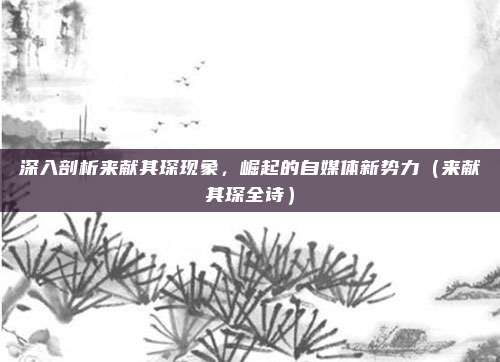深入剖析来献其琛现象，崛起的自媒体新势力（来献其琛全诗）