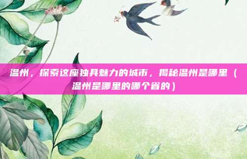 温州，探索这座独具魅力的城市，揭秘温州是哪里（温州是哪里的哪个省的）