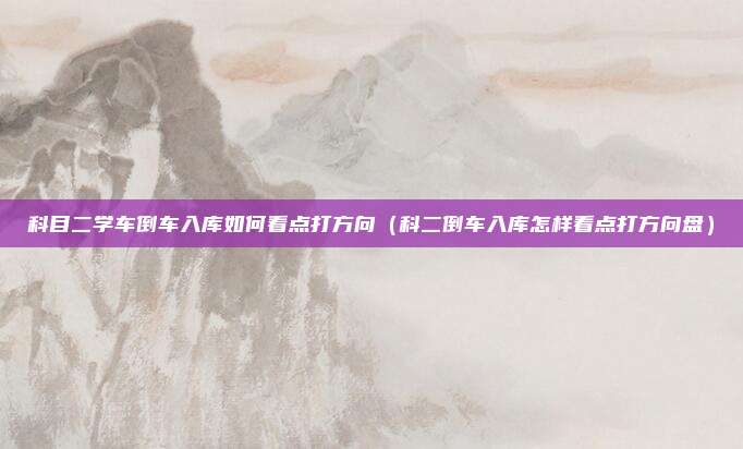 科目二学车倒车入库如何看点打方向（科二倒车入库怎样看点打方向盘）