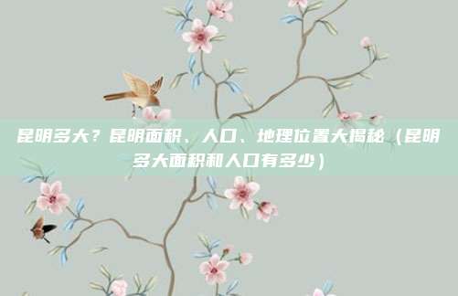 昆明多大？昆明面积、人口、地理位置大揭秘（昆明多大面积和人口有多少）