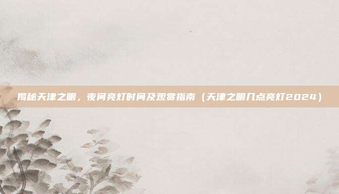 揭秘天津之眼，夜间亮灯时间及观赏指南（天津之眼几点亮灯2024）