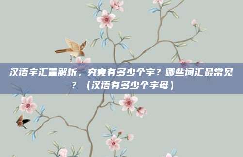汉语字汇量解析，究竟有多少个字？哪些词汇最常见？（汉语有多少个字母）