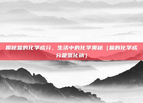 揭秘盐的化学成分，生活中的化学奥秘（盐的化学成分是氯化钠）