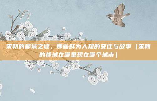 宋朝的都城之谜，那些鲜为人知的变迁与故事（宋朝的都城在哪里现在哪个城市）