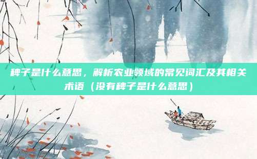 稗子是什么意思，解析农业领域的常见词汇及其相关术语（没有稗子是什么意思）