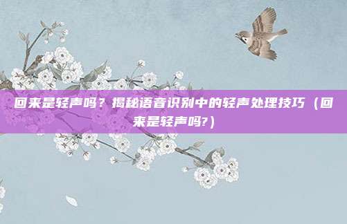 回来是轻声吗？揭秘语音识别中的轻声处理技巧（回来是轻声吗?）