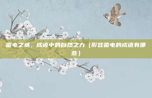 雷电之威，成语中的自然之力（形容雷电的成语有哪些）