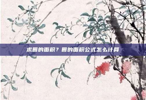 求圆的面积?圆的面积公式怎么计算