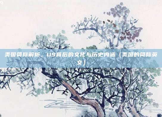 美国简称解析，US背后的文化与历史内涵（美国的简称英文）