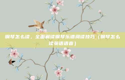 钢琴怎么读，全面解读钢琴乐谱阅读技巧（钢琴怎么读英语语音）