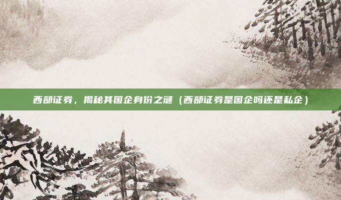 西部证券，揭秘其国企身份之谜（西部证券是国企吗还是私企）