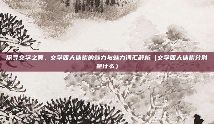 探寻文学之美，文学四大体裁的魅力与魅力词汇解析（文学四大体裁分别是什么）