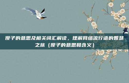 傻子的意思及相关词汇解读，理解网络流行语的智慧之旅（傻子的意思和含义）