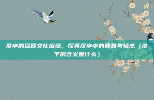 汝字的深厚文化底蕴，探寻汉字中的智慧与情感（汝字的含义是什么）